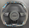 Volant Audi RS Carbone Forgé Camo Bleu – Alcantara Gris