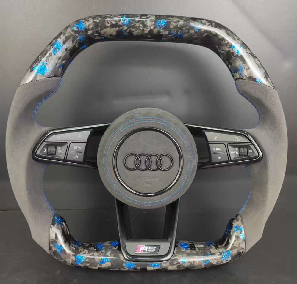 Volant Audi RS Carbone Forgé Camo Bleu – Alcantara Gris